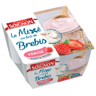 Yaourt mixé fraise au lait de brebis